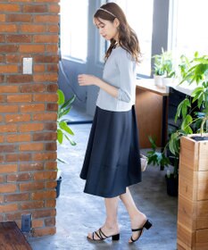 Tiaclasse L 【洗える】ミラノリブ編みが大人上品なリボンニットカーディガン