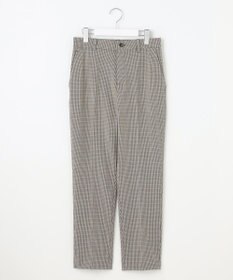 自由区 【撥水加工・洗える】TRギャバチェック柄テーパード パンツ