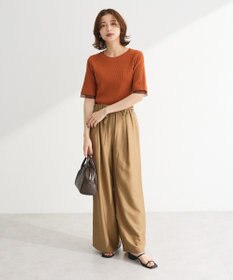 Green Parks 袖レイヤー５分袖ニットプルオーバー