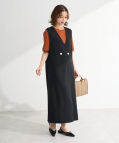 Green Parks 袖レイヤー５分袖ニットプルオーバー