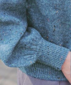 Tiaclasse 【ウール混】パフスリーブファンシーヤーンニットトップス