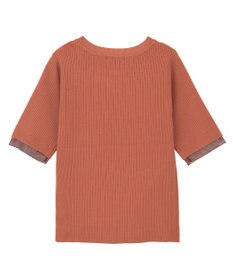 Green Parks 袖レイヤー５分袖ニットプルオーバー