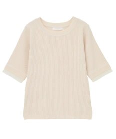 Green Parks 袖レイヤー５分袖ニットプルオーバー