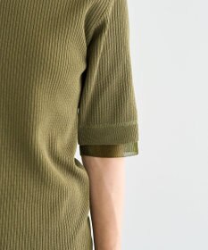 Green Parks 袖レイヤー５分袖ニットプルオーバー