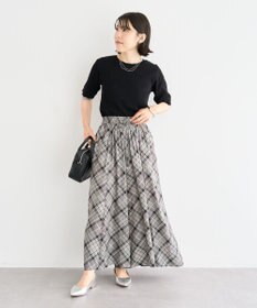 Green Parks 袖レイヤー５分袖ニットプルオーバー