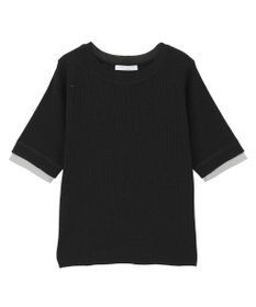 Green Parks 袖レイヤー５分袖ニットプルオーバー