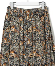 J.PRESS YORK STREET 【WOMEN】ペイズリーワイドプリーツ スカート