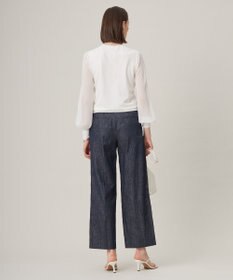 ICB L 【洗える】クロスコンビ シアースリーブニット