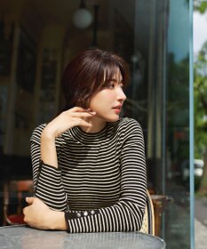 ANY SIS 【洗える】リブインナー ニット