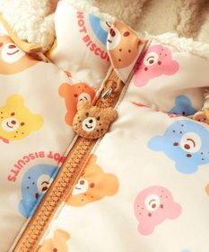 MIKI HOUSE HOT BISCUITS 【80-120cm】 カラフルビーンズ 裏ボアフリース リバーシブル総柄ジャンパー