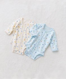 MIKI HOUSE HOT BISCUITS 【70-60cm】 長袖ボディシャツ２枚セット(前開き仕様)