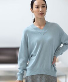 J.PRESS LADIES L 【洗える】CASHMERE BLEND Vネック ニット