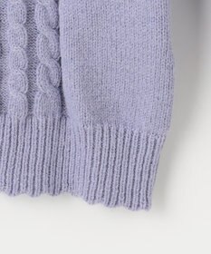 ANY KIDS 肩フリルハートケーブルニット