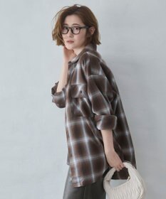 WEGO 【ユニセックス着用ITEM/SMLサイズ展開】オンブレチェックシャツ（LS）