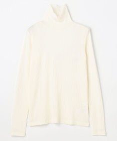 ANY L ウール混リブタートルネックカットソー