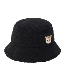 MOONBAT PAUL & JOE ACCESSOIRES 【サイズ調整可】バケットハット ボア ねこ刺繍ワッペン ヌネットモチーフ