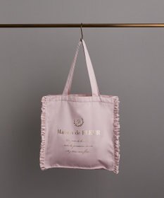 Maison de FLEUR サテンフリルスクエアトートバッグ