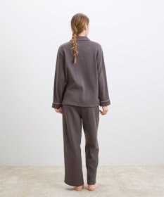 une nana cool 【綿混】ソフトコットンリブ 長袖開襟パジャマ MADE WITH LIBERTY FABRIC