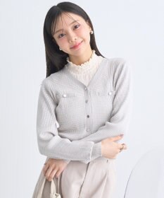 earth music&ecology マイクロボーダーＶネックコンパクトカーディガン