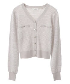 earth music&ecology マイクロボーダーＶネックコンパクトカーディガン