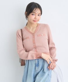 earth music&ecology マイクロボーダーＶネックコンパクトカーディガン