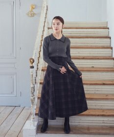 earth music&ecology バイカラートリムニットカーディガン