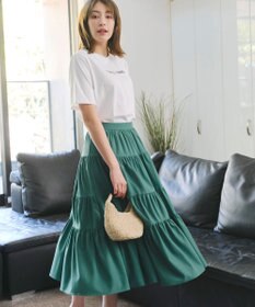 Tiaclasse 【洗える】ティアードフレアスカート