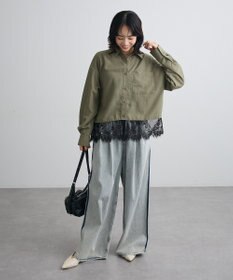 Green Parks 裾レースドッキングシャツ