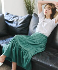 Tiaclasse 【洗える】ティアードフレアスカート