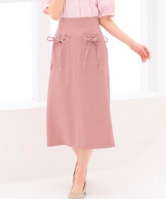 Feroux 【洗える】リボンポケット付きIライン スカート