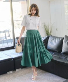 Tiaclasse 【洗える】ティアードフレアスカート