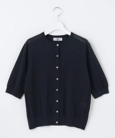 J.PRESS LADIES 【洗える・抗菌防臭】コットンアセテート クルーネック カーディガン