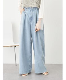 earth music&ecology タックワイドデニムパンツ