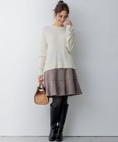 組曲 ネコアシツイードセミフレア スカート