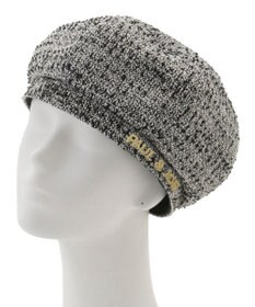 MOONBAT PAUL & JOE ACCESSOIRES ロゴ刺繍ツイードベレー