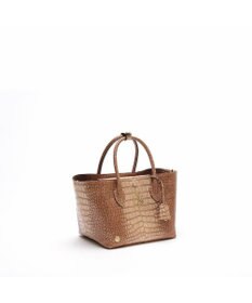 A.D.M.J. 【牛革】クロコ型押しキューブトート21cm(ショルダーストラップ付)