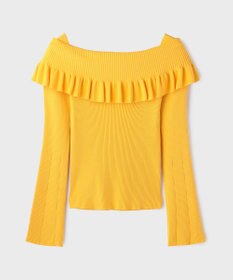 GRACE CONTINENTAL オフショルフリルニットトップ