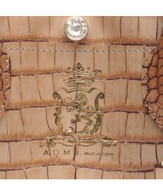 A.D.M.J. 【牛革】クロコ型押しキューブトート21cm(ショルダーストラップ付)