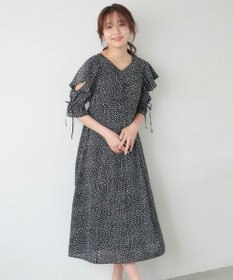 Feroux 【洗える】ショルダーオープンドット ワンピース