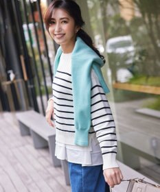 組曲 S 華奢見え パネルボーダーニット