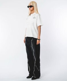 WEGO 【ユニセックス着用ITEM】ブリーチグラフィックポロシャツ（SS）