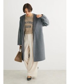 Green Parks フード付き裏ボアロングコーディガン