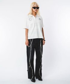 WEGO 【ユニセックス着用ITEM】ブリーチグラフィックポロシャツ（SS）
