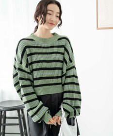 WEGO ボーダーショートニットプルオーバー