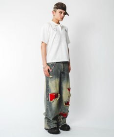 WEGO 【ユニセックス着用ITEM】ブリーチグラフィックポロシャツ（SS）