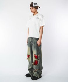 WEGO 【ユニセックス着用ITEM】ブリーチグラフィックポロシャツ（SS）