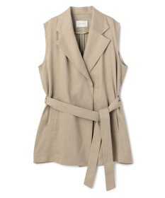 BEIGE， MICA /  リネンブレンドベルト付きジレ