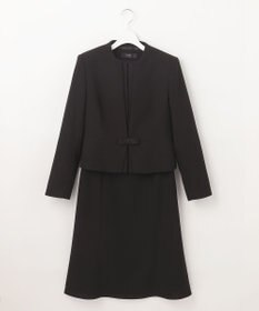 自由区 FORMAL 【ウォッシャブル対応】ドビーボーダーリボン ジャケット+ワンピース