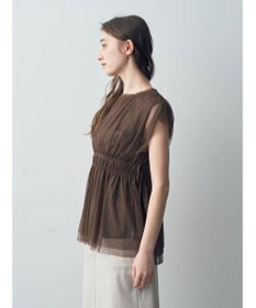 YECCA VECCA チュールギャザーブラウス