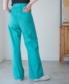 WEGO カラーウエストフィットワイドストレートパンツ